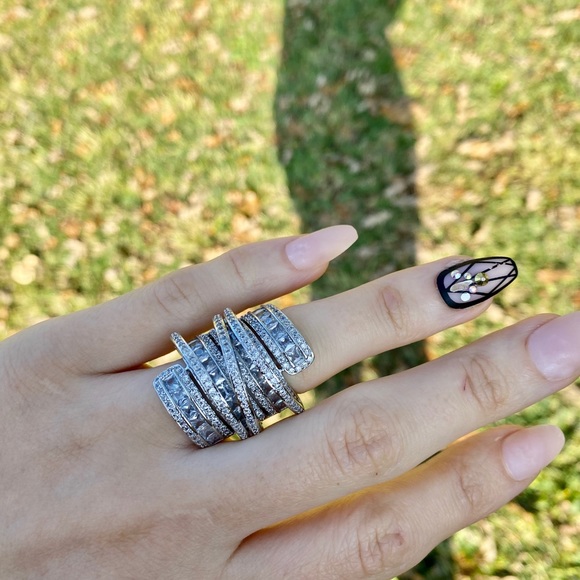 Luxury 925 Sterling Silver Shinning Princess Ring - Picture 11 of 15